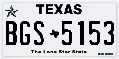 TX license plate BGS5153