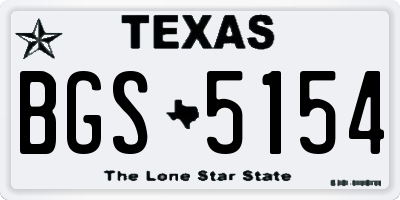 TX license plate BGS5154