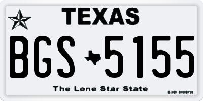 TX license plate BGS5155