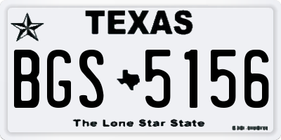 TX license plate BGS5156