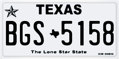 TX license plate BGS5158