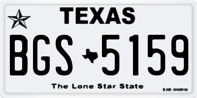 TX license plate BGS5159