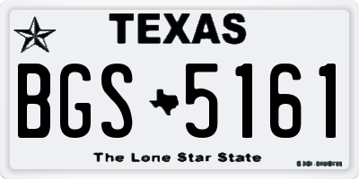 TX license plate BGS5161