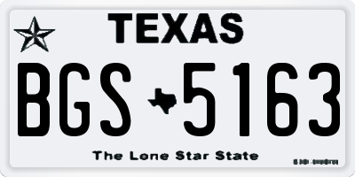 TX license plate BGS5163
