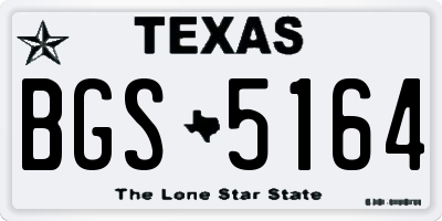 TX license plate BGS5164