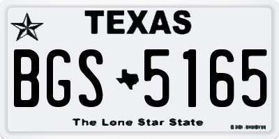 TX license plate BGS5165