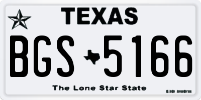 TX license plate BGS5166