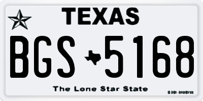 TX license plate BGS5168