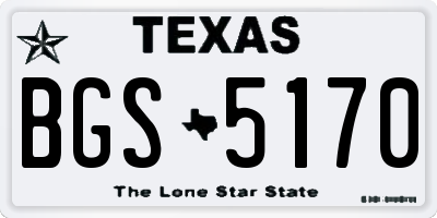 TX license plate BGS5170
