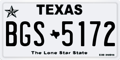 TX license plate BGS5172