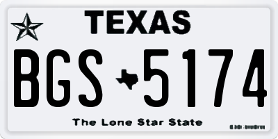 TX license plate BGS5174