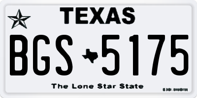 TX license plate BGS5175