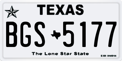 TX license plate BGS5177