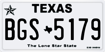 TX license plate BGS5179