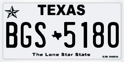 TX license plate BGS5180