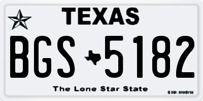 TX license plate BGS5182