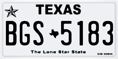TX license plate BGS5183