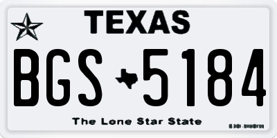 TX license plate BGS5184