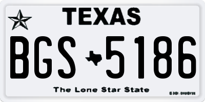 TX license plate BGS5186