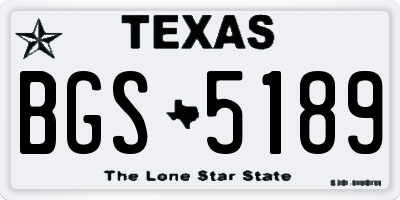 TX license plate BGS5189