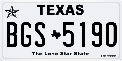 TX license plate BGS5190