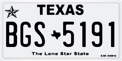 TX license plate BGS5191