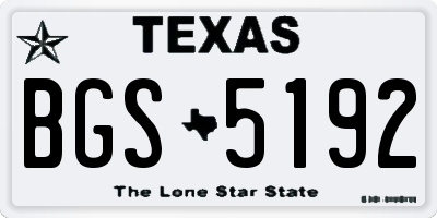 TX license plate BGS5192
