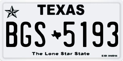 TX license plate BGS5193
