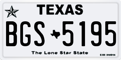 TX license plate BGS5195