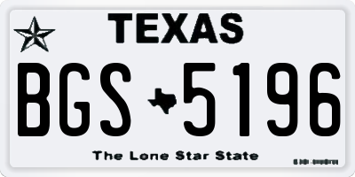 TX license plate BGS5196