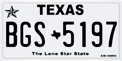 TX license plate BGS5197