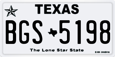 TX license plate BGS5198
