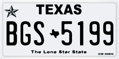 TX license plate BGS5199