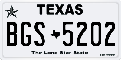 TX license plate BGS5202