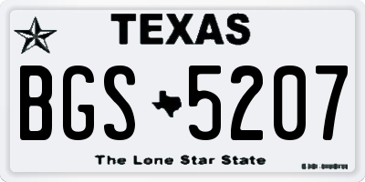 TX license plate BGS5207