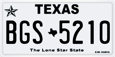 TX license plate BGS5210