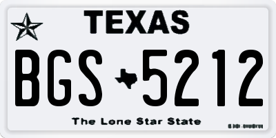 TX license plate BGS5212