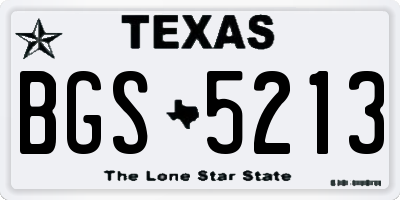 TX license plate BGS5213