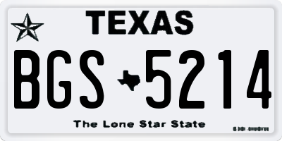 TX license plate BGS5214