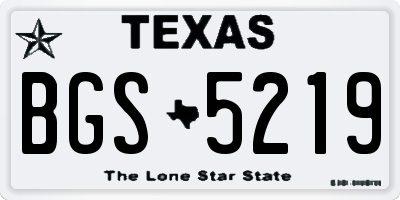 TX license plate BGS5219
