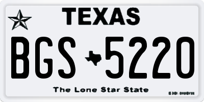 TX license plate BGS5220