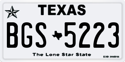 TX license plate BGS5223