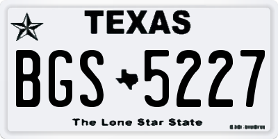 TX license plate BGS5227