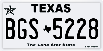 TX license plate BGS5228