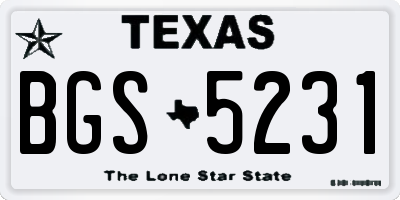 TX license plate BGS5231