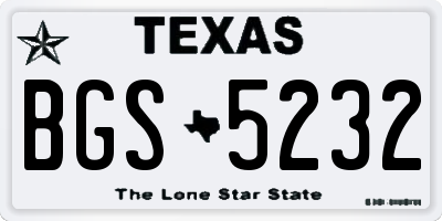 TX license plate BGS5232