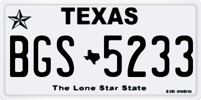 TX license plate BGS5233