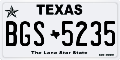 TX license plate BGS5235