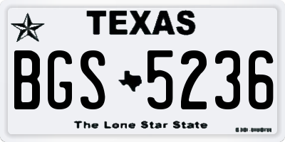 TX license plate BGS5236