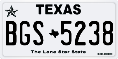 TX license plate BGS5238